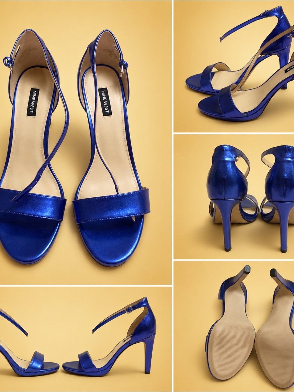 Nine West Metallic Royal Blue Metallic Heels SIZE 11 Wardrobe Staple!